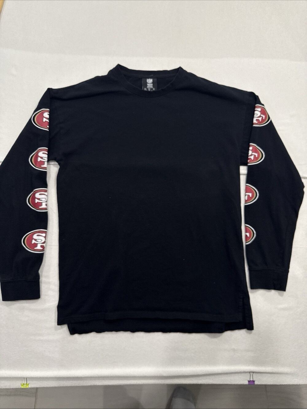 NFL Team Apparel Mens Long Sleeve Shirt Black San Francisco 49ers Size Men’s L